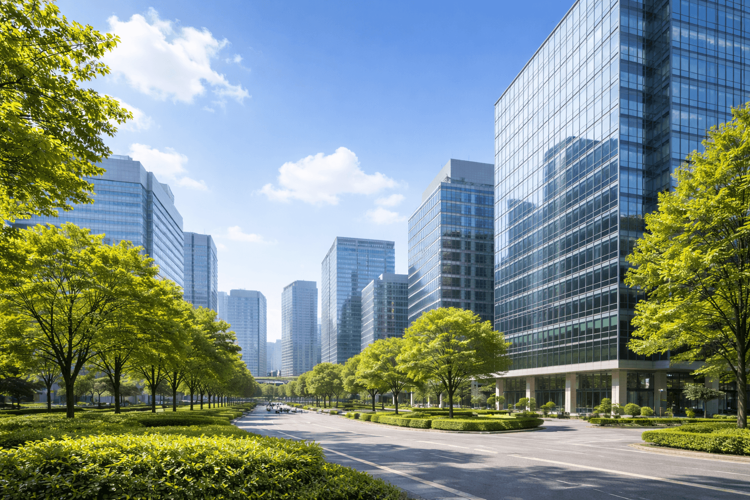 都市のオフィスビル